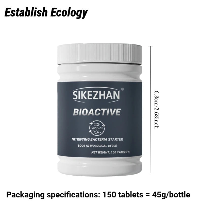 SIKEZHAN Aquarium Water Treatment Tablets Algae Remover Methylene Blue Nitrifying Bacteria Fish Tank Clarifier Conditioner Set Peaceful Pleasures Health and Wellness BioActive (Bacteria)