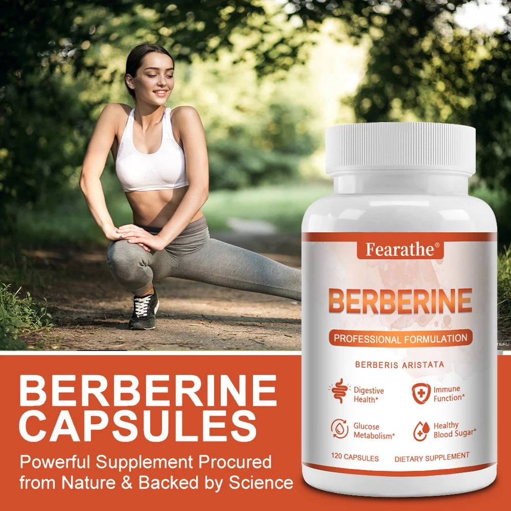 Premium Berberine - Supports Immune System, Weight Management, Digestive Health and GI Function Supplement, 120 Capsules Peaceful Pleasures Health and Wellness