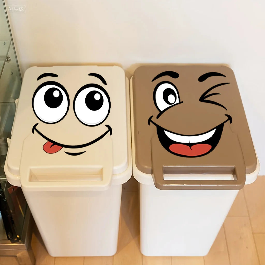 4 Cartoon Happy Face Stickers | Self-Adhesive PVC Decals