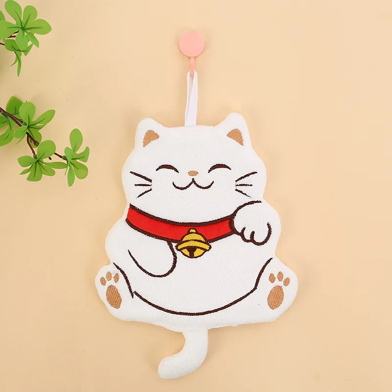 Cute Cartoon Cat Linen Hand Towels – Kitchen & Bathroom Kitchen Hand Towel Peaceful Pleasures Health and Wellness 02