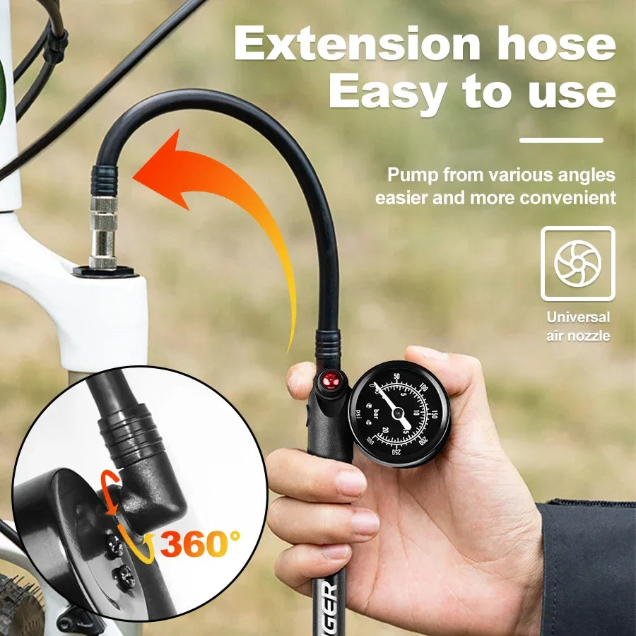 X-TIGER 300PSI MTB Shock Pump with Gauge | Fork & Suspension