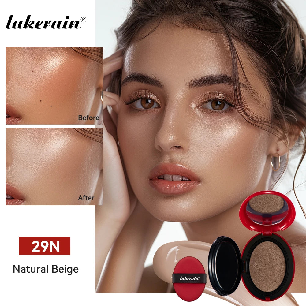 Sunscreen Cushion Foundation Fit Cushion Foundation Full Coverage Waterproof Long-lasting Concealer Long-lasting Korean Makeup Peaceful Pleasures Health and Wellness