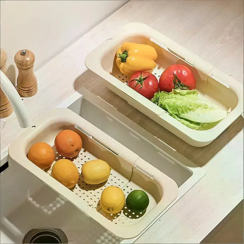 Telescopic Sink Drain Basket | Food-Safe PP, Tool-Free Sink Drain Basket Peaceful Pleasures Health and Wellness