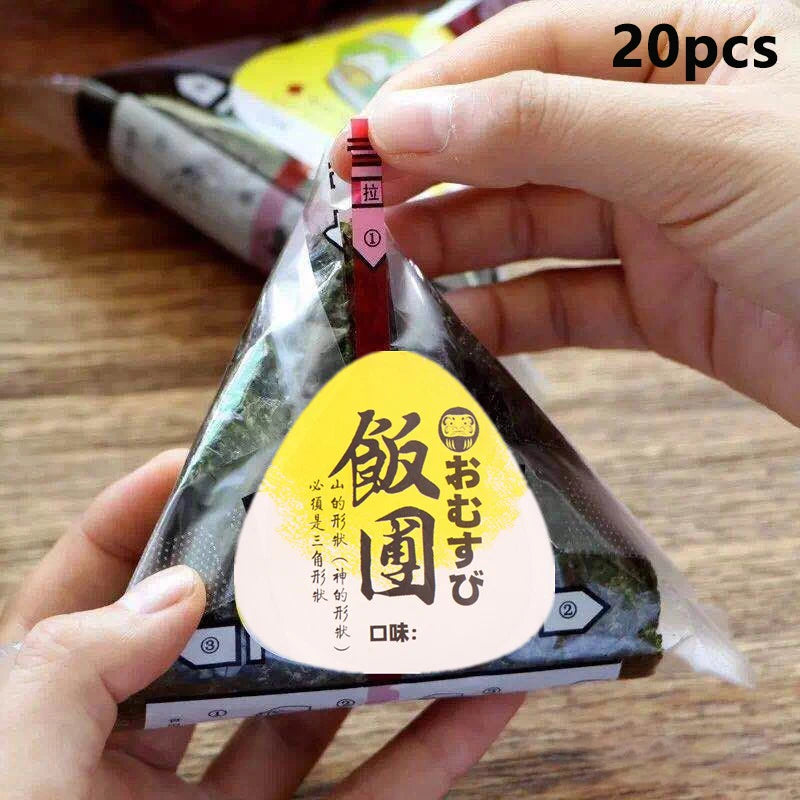 20 Pcs Onigiri Rice Ball Bag Sealing Stickers | Bento Sushi