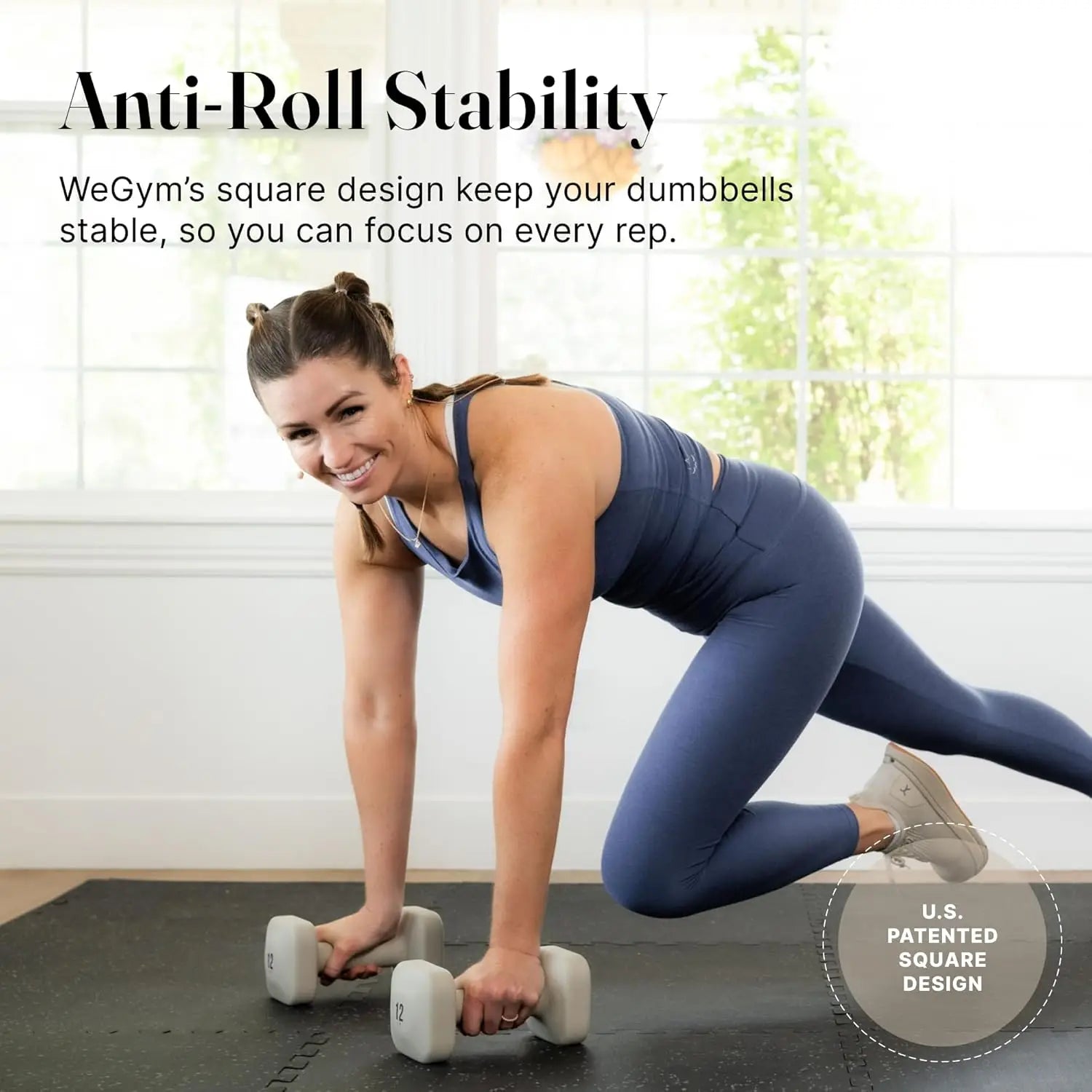 Square Dumbbells – Anti-Slip Handle, No-Roll Design for Home Gym Peaceful Pleasures Health and Wellness