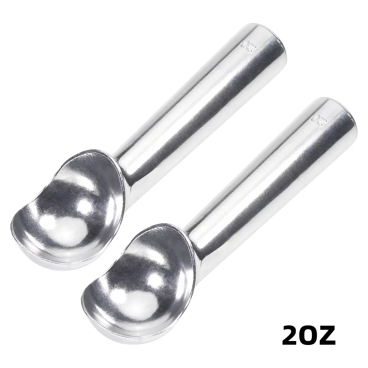 Nonstick Anti-Freeze Ice Cream Scoop and Frozen Dessert Scoop,1.5 and 2 Ounce Peaceful Pleasures Health and Wellness 2PCS 2 oz Silver