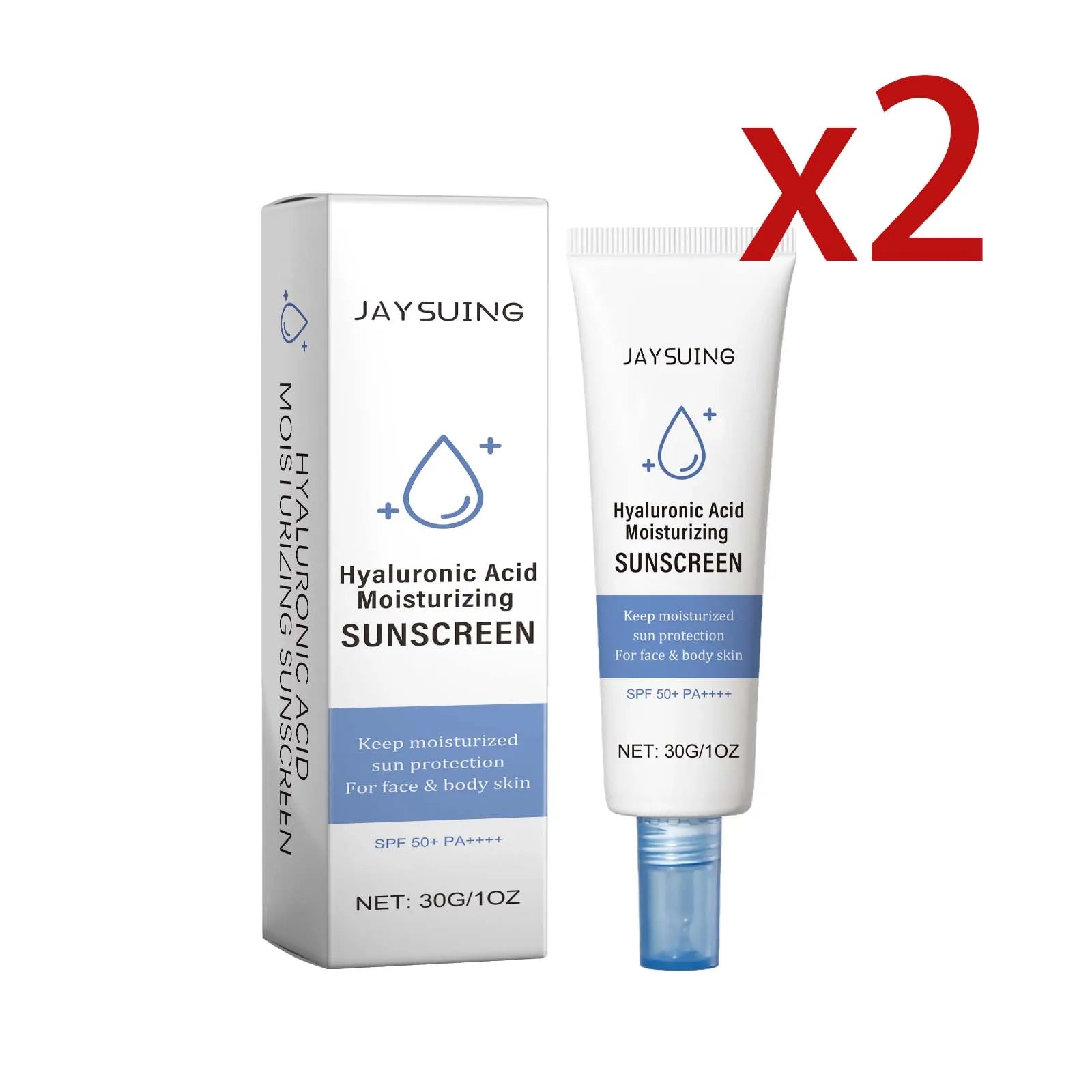 Efficient Moisturizing Sunscreen Lotion SPF50 Prevent Tanning Reduce Sunburn Anti UV Rays Waterproof Facial Nourishing Sunscreen Peaceful Pleasures Health and Wellness 2x30g 30g