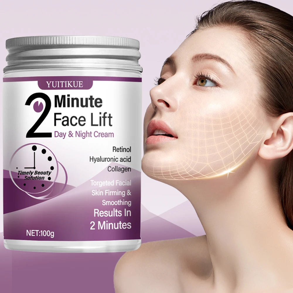 YUITIKUE 2 Minute Face Lift Cream 100g - Retinol & Collagen, Instant Firming & Smoothing, Day & Night Moisturizer, Fast Results Peaceful Pleasures Health and Wellness