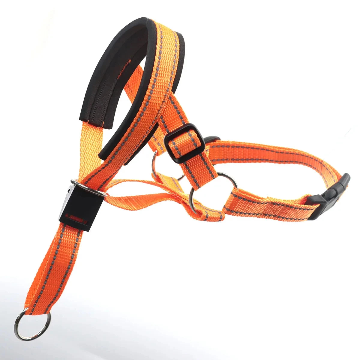 Dog Mouth Muzzle Anti Bark Dog Collar Breathable Dog Training Tool Nylon Muzzle Set With Reflective Strips Summer Pet Leashes Peaceful Pleasures Health and Wellness Orange S