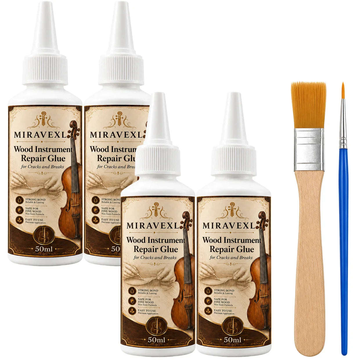 MIRAVEXL Wood Instrument Repair Glue 50ml Kit | Guitar Violin