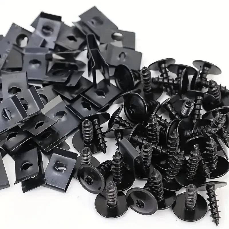 Car Self-tapping Screws U-shaped Metal Spacers Threaded Clips Auto