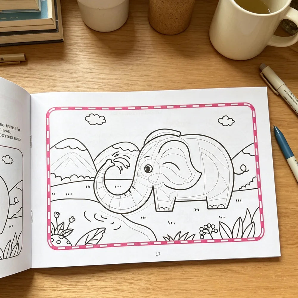 Children's Coloring Book Cute Animal Themed Drawing Pages Fun