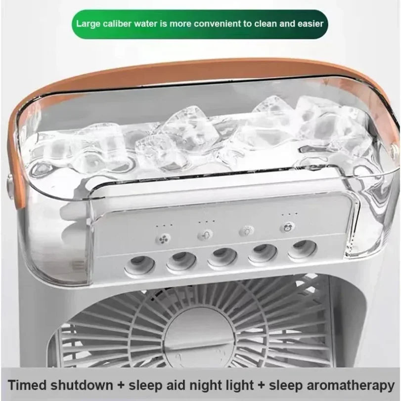 3-in-1 Portable Air Cooler Fan | LED Night Light & Humidifier