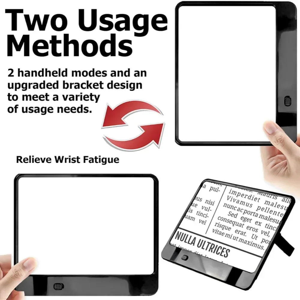 3X Full Page LED Magnifier Lightweight Reading Sheet for Books Newspapers Seniors Kids Low Vision Craft Hobby Repair Peaceful Pleasures Health and Wellness