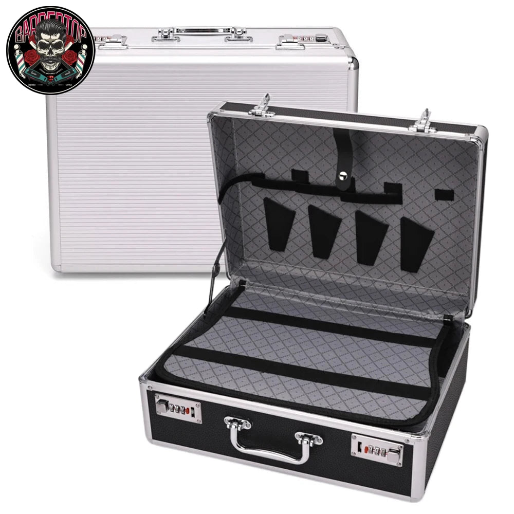 Large Capacity Barber Beauty Tools Storage Shockproof Toolbox Safety Box with Lock Salon Hairdresser Styling Toolbox Supplies Peaceful Pleasures Health and Wellness