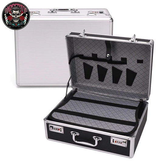 Large Capacity Barber Beauty Tools Storage Shockproof Toolbox Safety Box with Lock Salon Hairdresser Styling Toolbox Supplies Peaceful Pleasures Health and Wellness