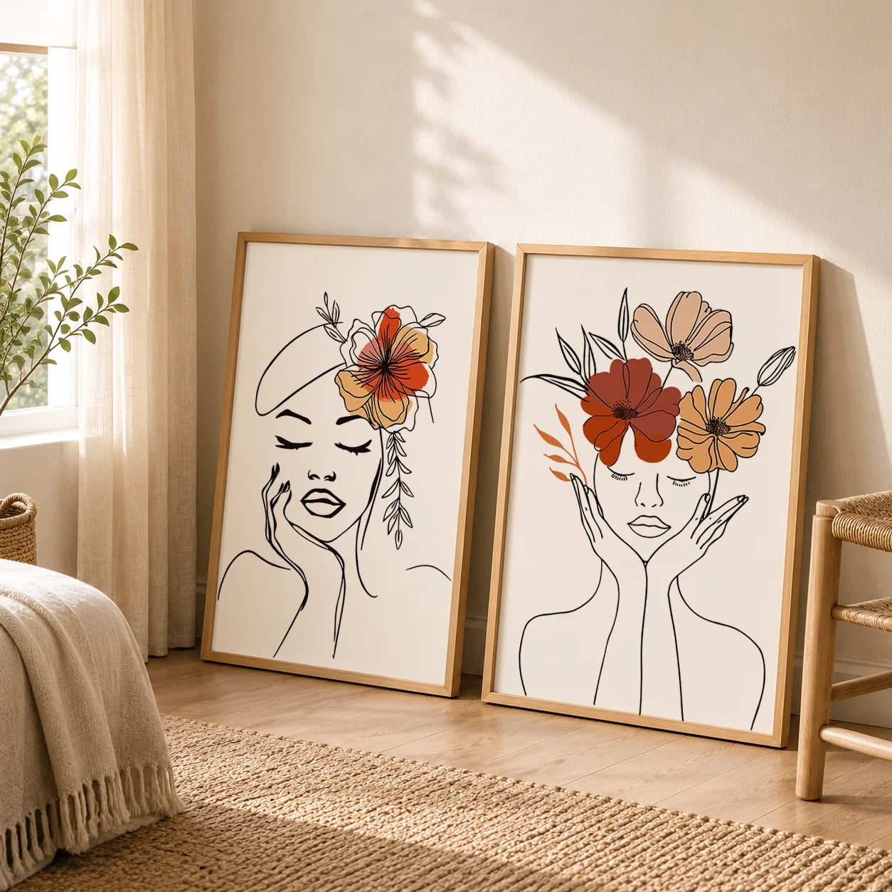 Abstract Minimalist Line Art Woman Canvas Print | Wall Decor Canvas Wall Art Print Peaceful Pleasures Health and Wellness