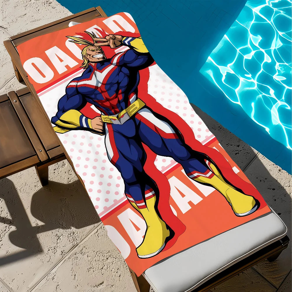 All Might Anime Quick-Dry Beach Towel | Gym, Travel & Pool Quick-Dry Beach Towel Peaceful Pleasures Health and Wellness z4 STJ70x140CM