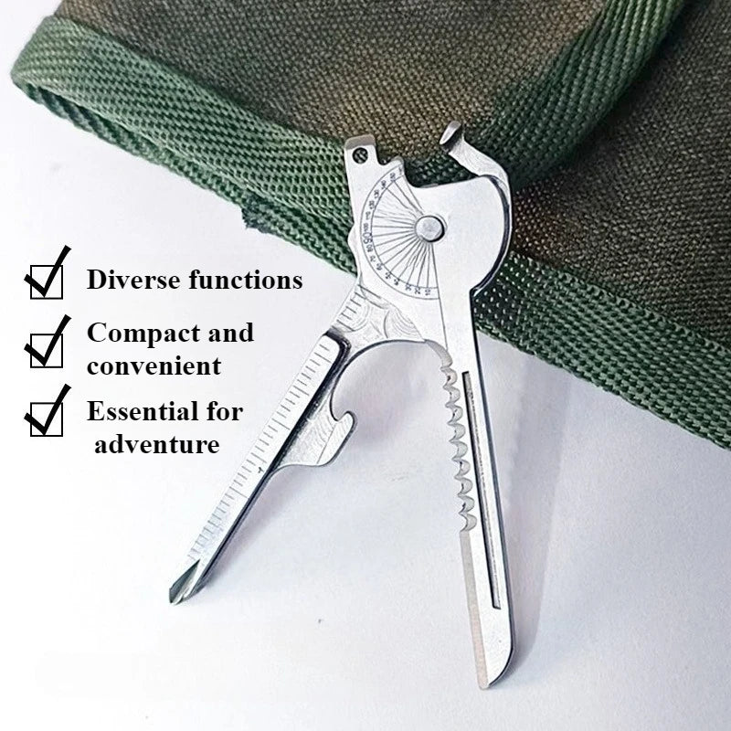 8-in-1 Camping Multi-Tool Keychain | Pocket Survival EDC Multi-Tool Keychain Peaceful Pleasures Health and Wellness