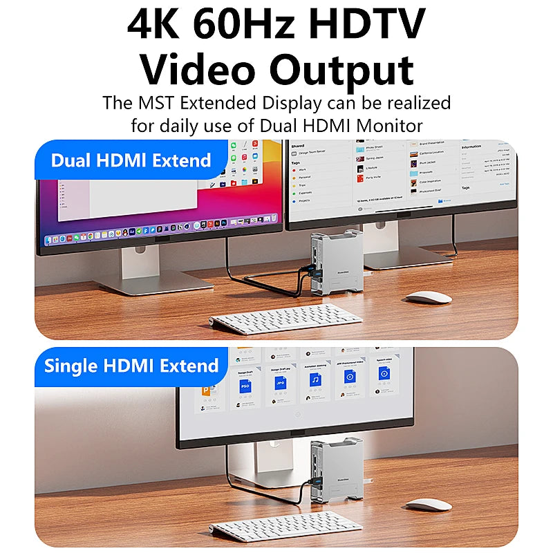 USB C Hub With M.2 NVME SSD Slot Enclosure For Mac Mini M4/M4 Pro Type-C Docking Station SSD Case HDMI USB3.2 Gen2 SD4.0 TF4.0 Peaceful Pleasures Health and Wellness