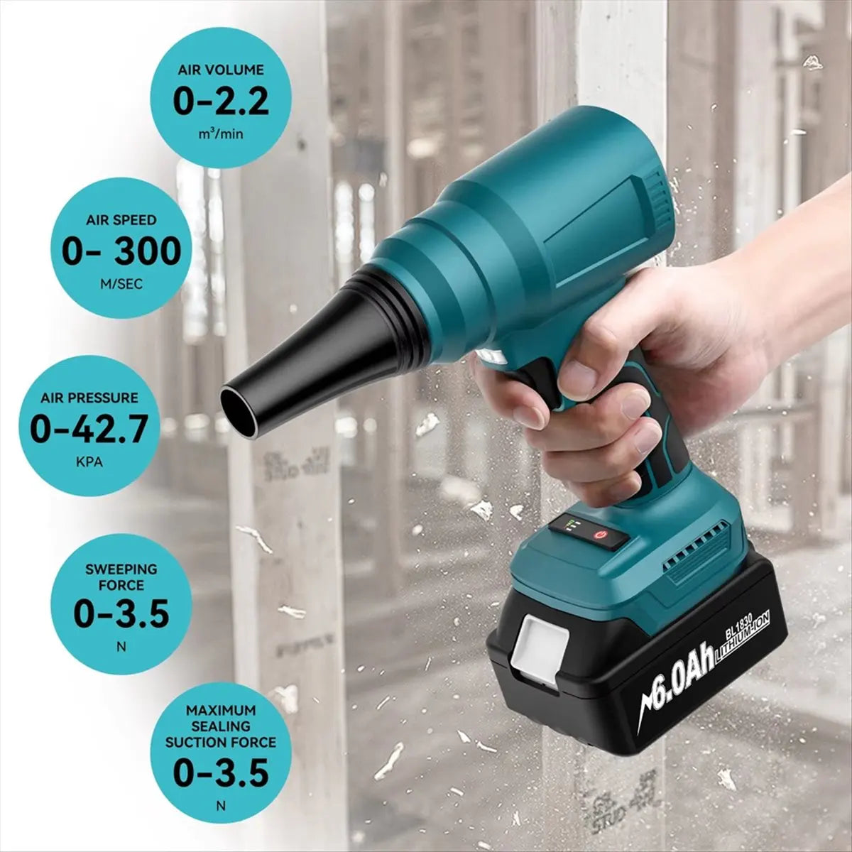 *ABDH For Makita 18V Cordless Dust Blower Battery, Brushless Motor Compressed Air Dust Collector Handheld Power Tool Peaceful Pleasures Health and Wellness