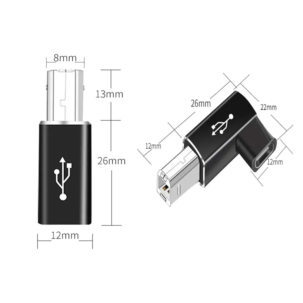 USB-B to USB-C Adapter – Printer, Scanner & MIDI Keyboard Peaceful Pleasures Health and Wellness