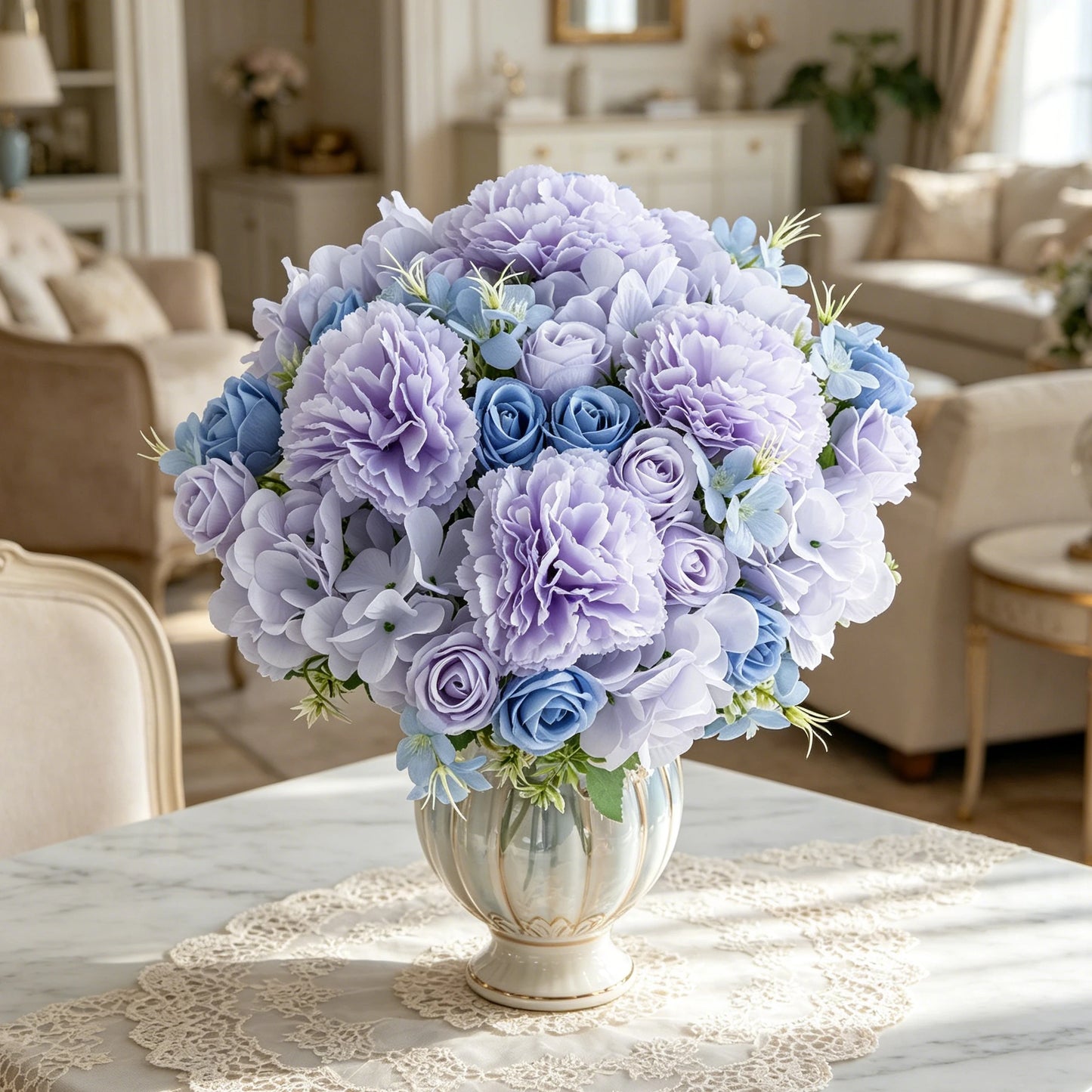 Silk Artificial Carnation Rose Bouquet | Wedding & Home Decor