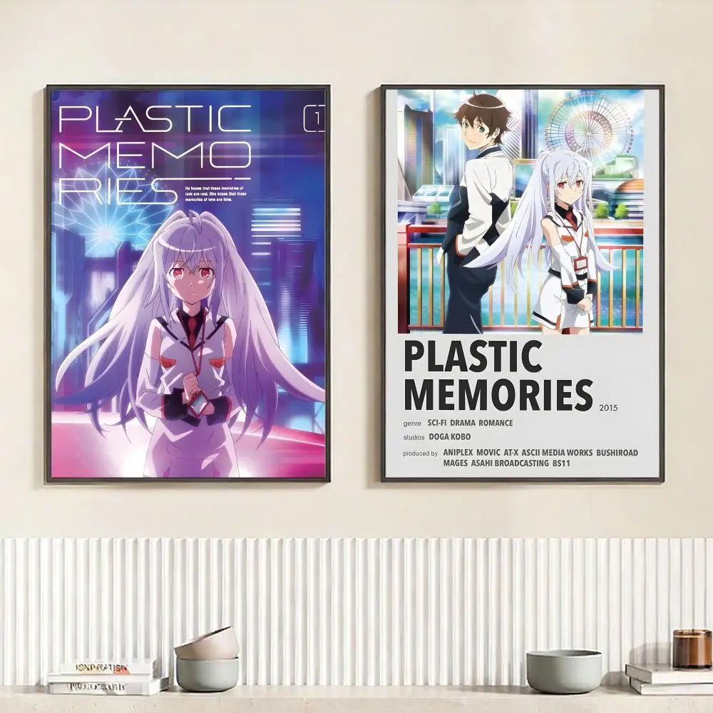 Anime P-Plastic Memories Poster HD Self Adhesive Waterproof Wall Art Ideal for Home Office Dorm Bedroom Great Gift Peaceful Pleasures Health and Wellness