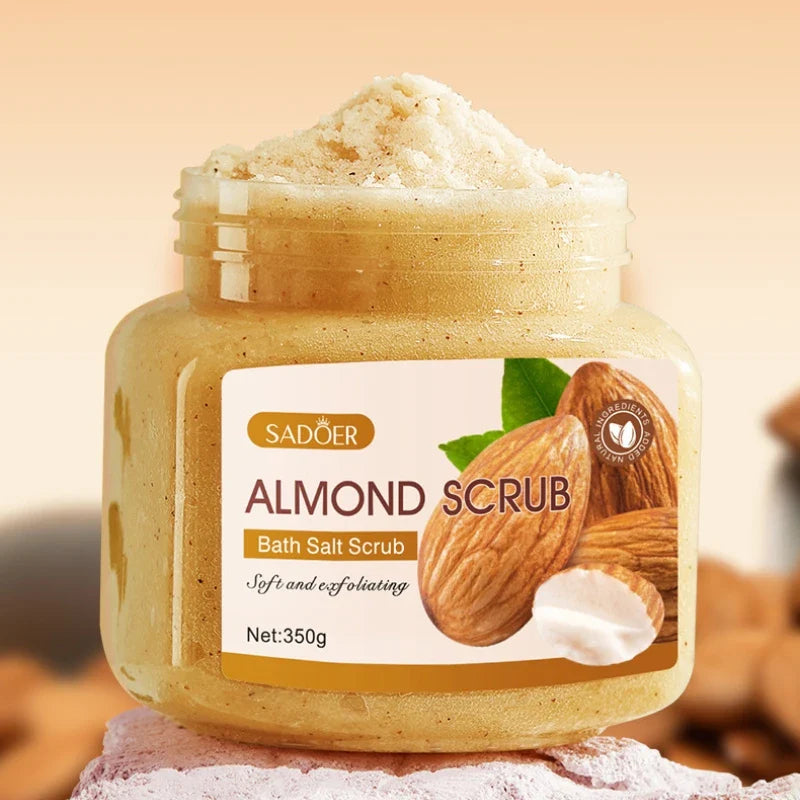 SADOER Almond Body Scrub 350g – Exfoliating Cream All Skin