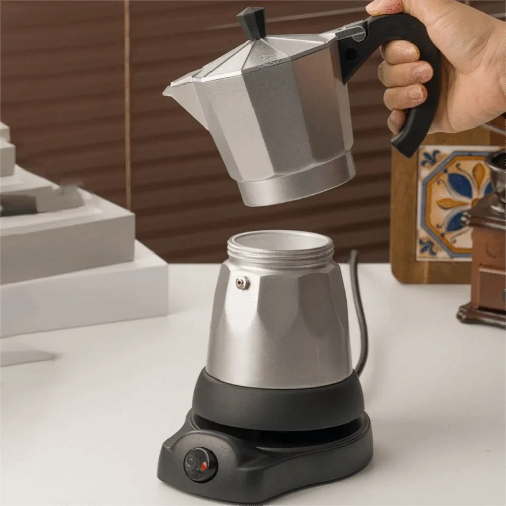 Italian All-Aluminum Electric Moka Espresso Pot 220V EU Plug