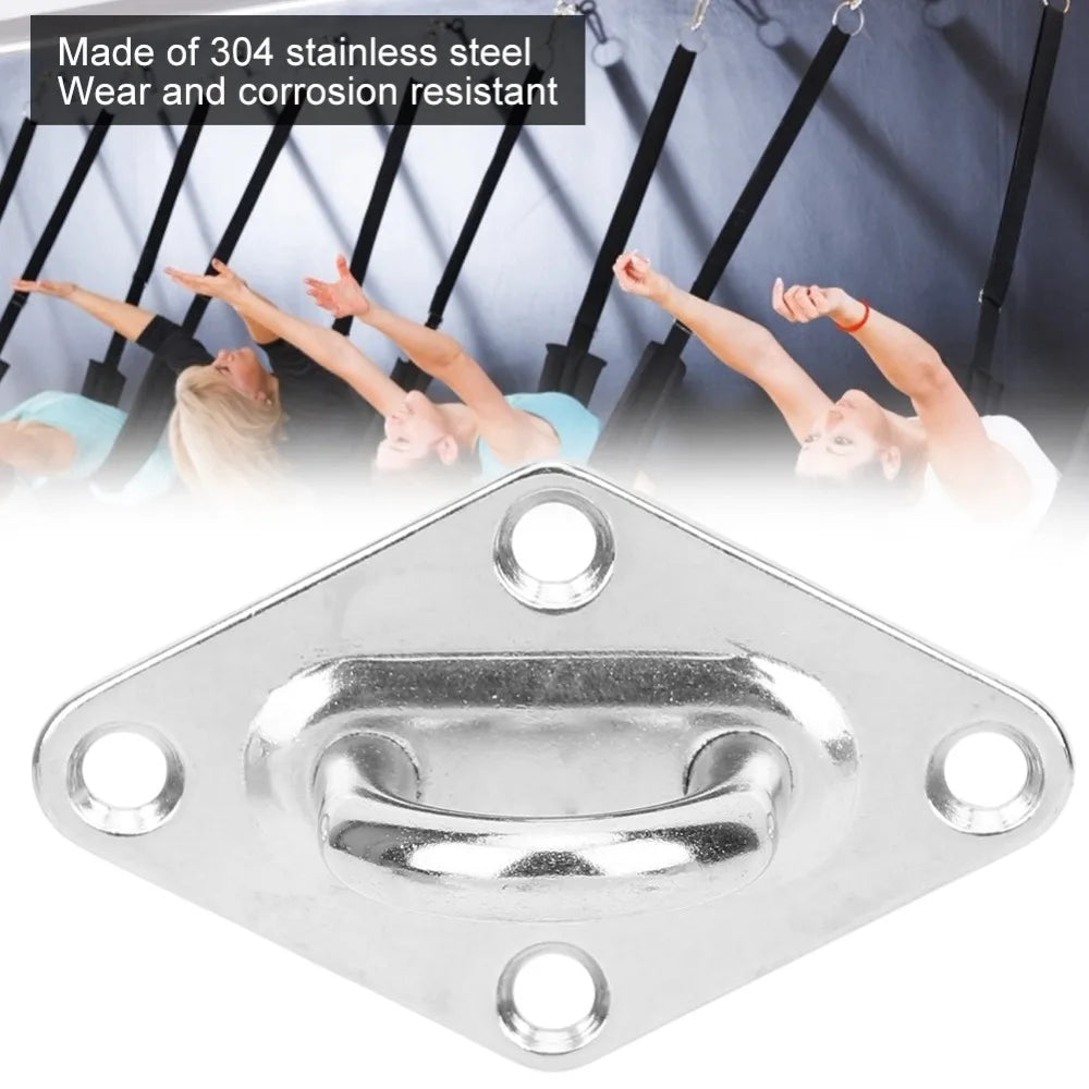 2 Set M8 Stainless Steel Hammock Hook Rhombic Base Plate Stainless Steel Suspension Ceiling Hook Silver Heavy Duty Wall Mount Peaceful Pleasures Health and Wellness