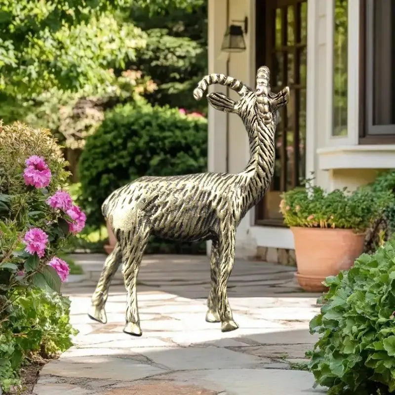 Retro Brass Goat Statue | Handmade Home Decor & Tea Pet Brass Figurine Peaceful Pleasures Health and Wellness