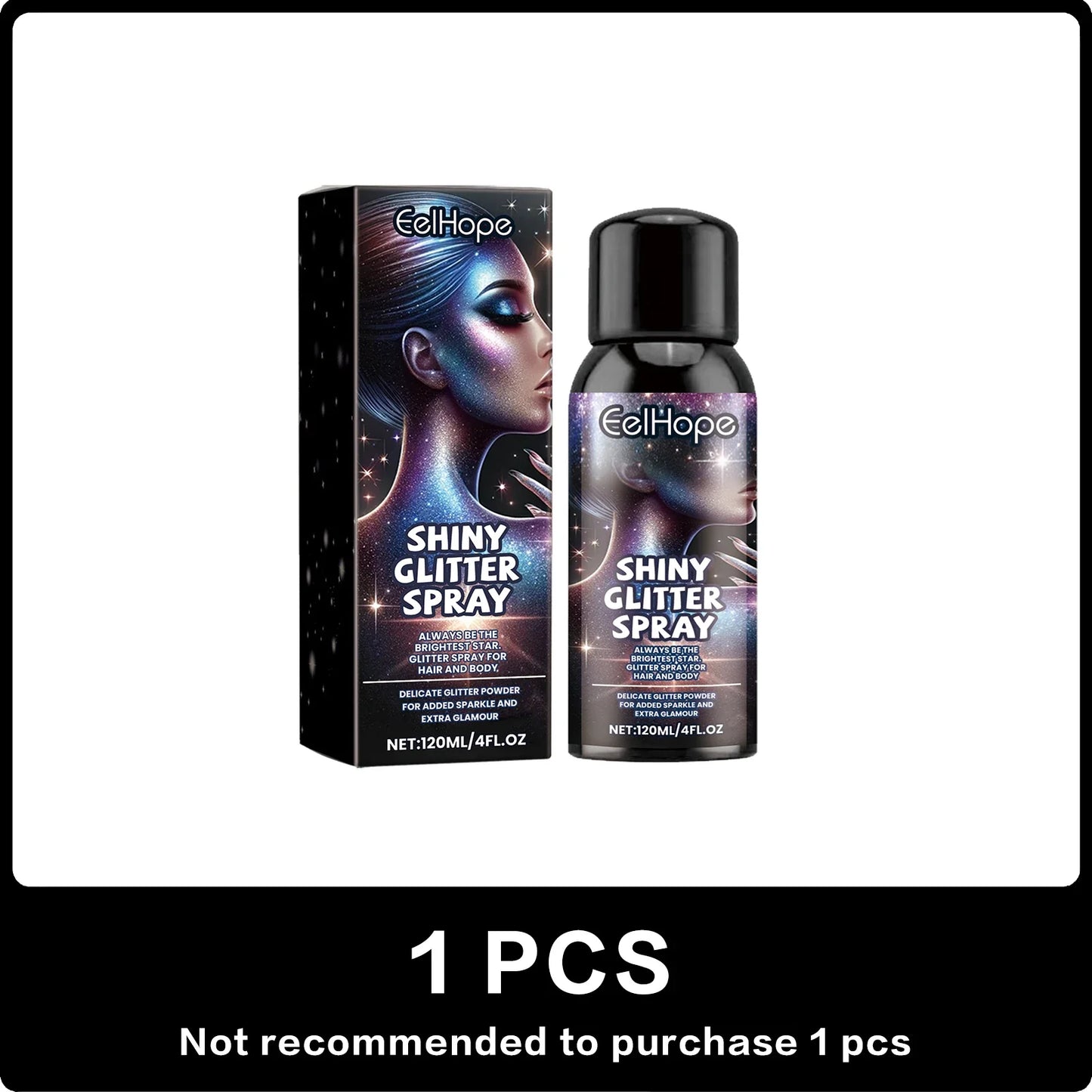 Eelhope Body & Face Glitter Spray – Shimmer Highlighter 120ml
