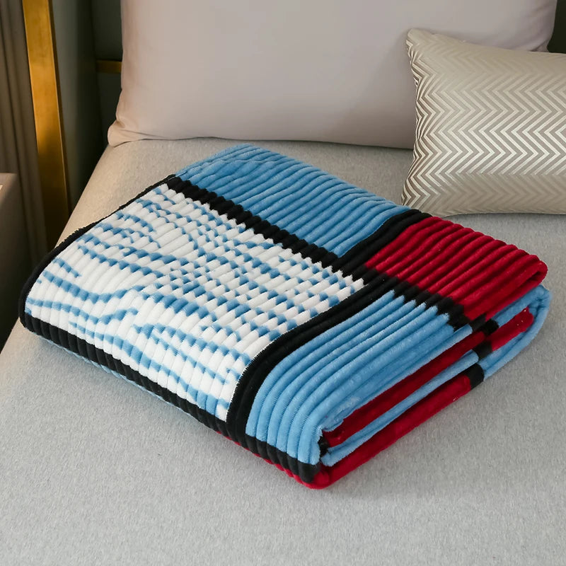 Plaid Fleece Bed Blankets Queen King Soft Lightweight Plush Fuzzy Blanket Lightweight Blanket for Travel Camping Bedspreads Peaceful Pleasures Health and Wellness