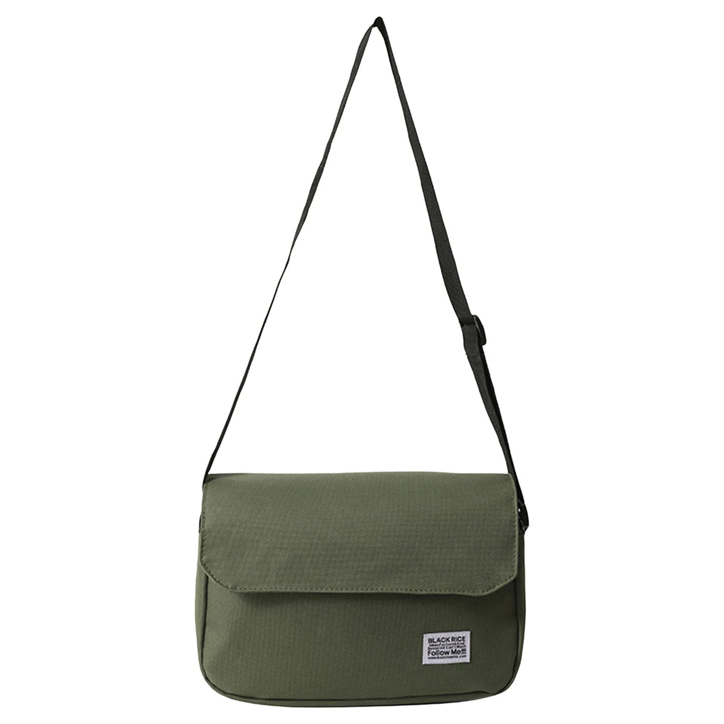 Crossbody Bag for Couples Large Capacity Casual Nylon Underarm Bags for Holiday Vacation Use Travel Shopping Use Peaceful Pleasures Health and Wellness army green