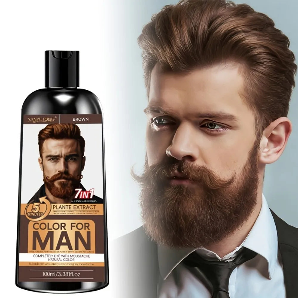 7-in-1 Men's Beard Dye – Natural Plant Pigment Hair Color