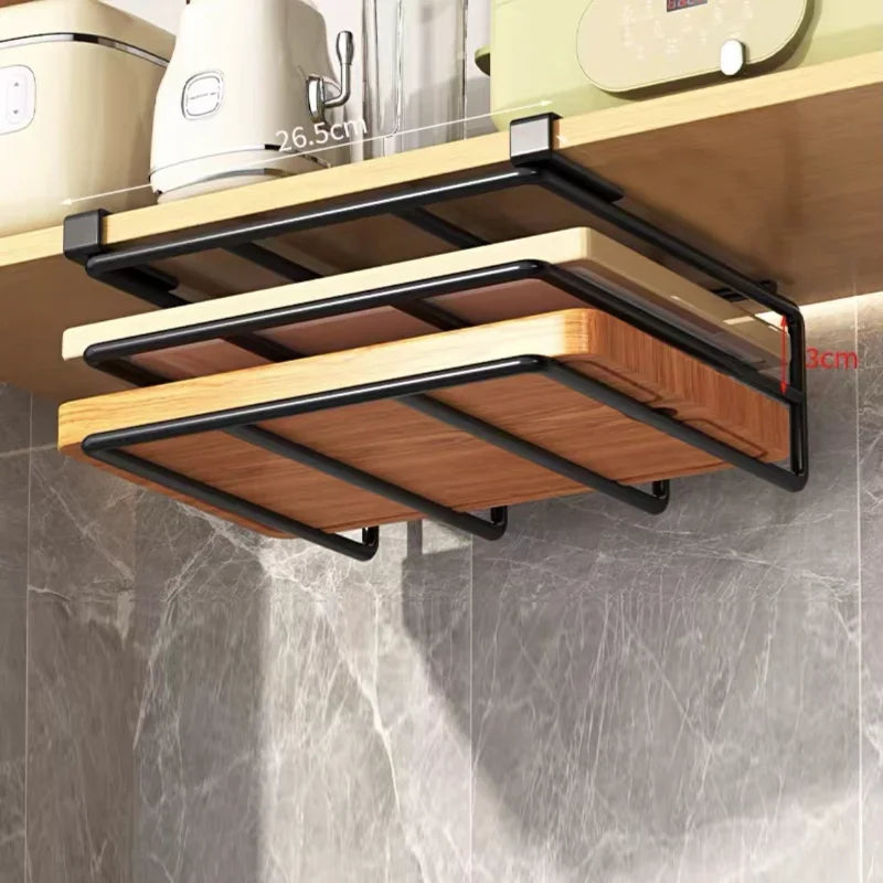 Kitchen Under Cabinet Basket Storage Shelf Cutting Board Rack Kitchen Closet Rack Under Desk Cabinet Office Bathroom Organizers Peaceful Pleasures Health and Wellness