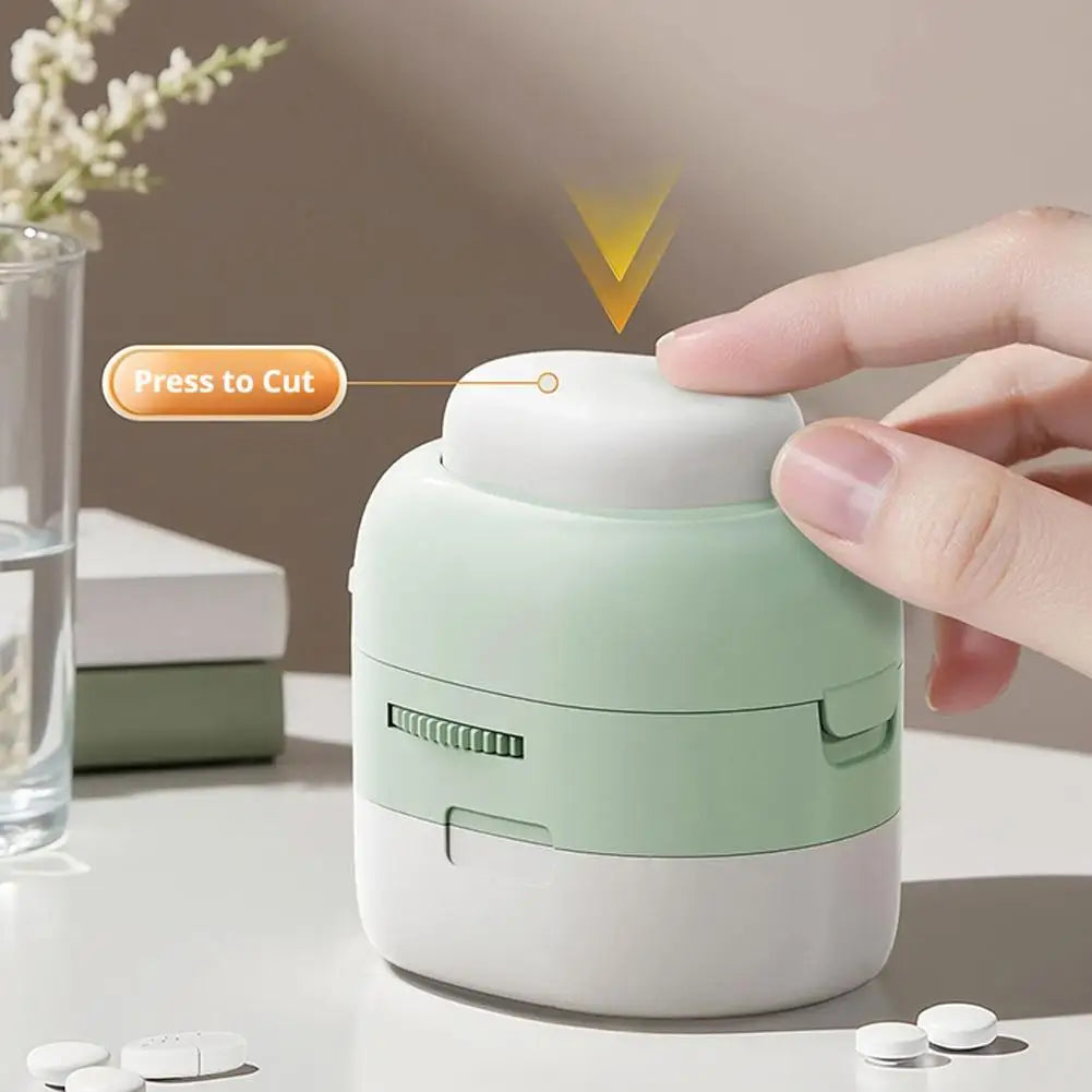 2-in-1 Pill Cutter & Portable Storage Box | Tablet Organizer