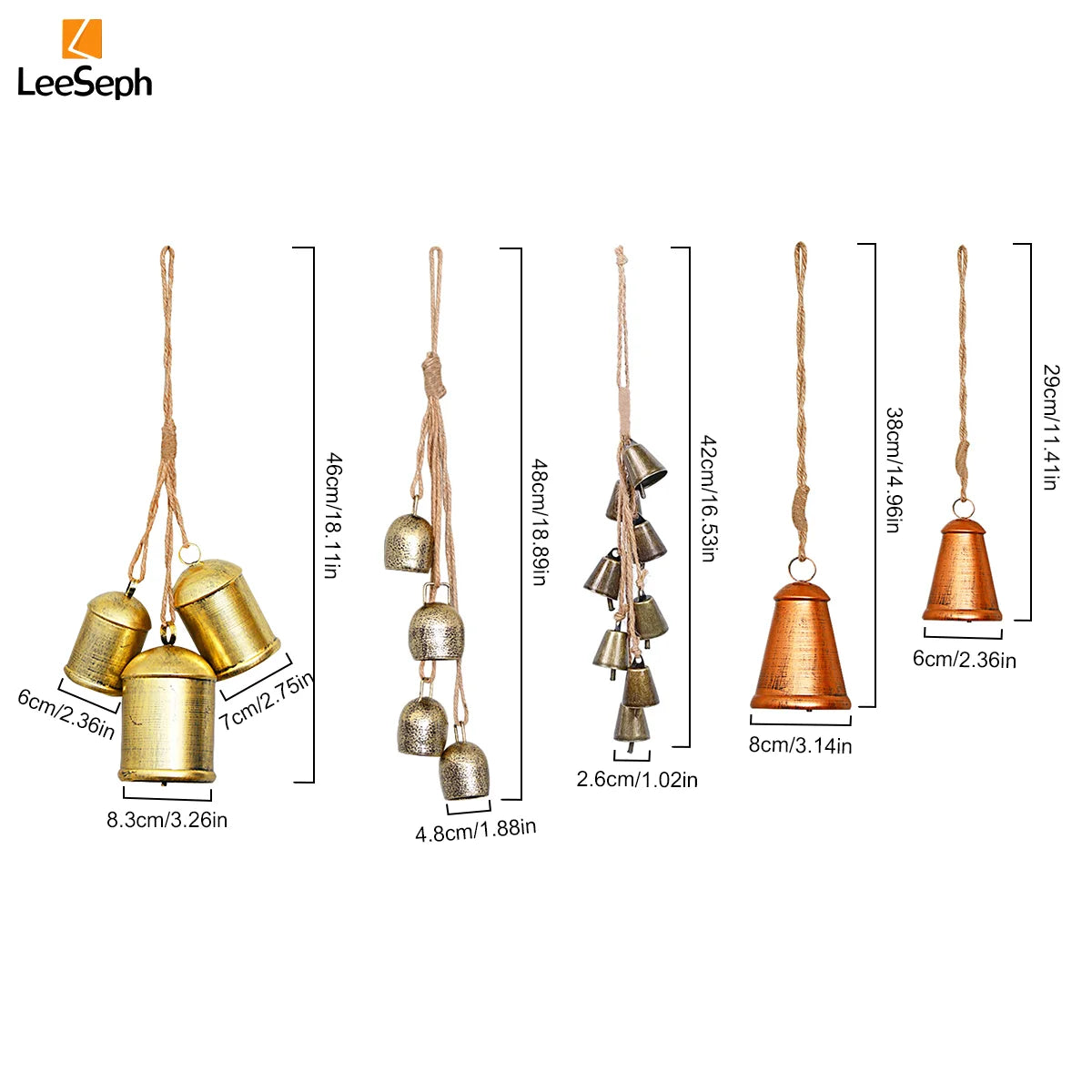 Leeseph Christmas Hanging Bell Ornaments, Metal Bells for Festive Holiday Décor, Timeless Design, Perfect for Your Christmas Peaceful Pleasures Health and Wellness