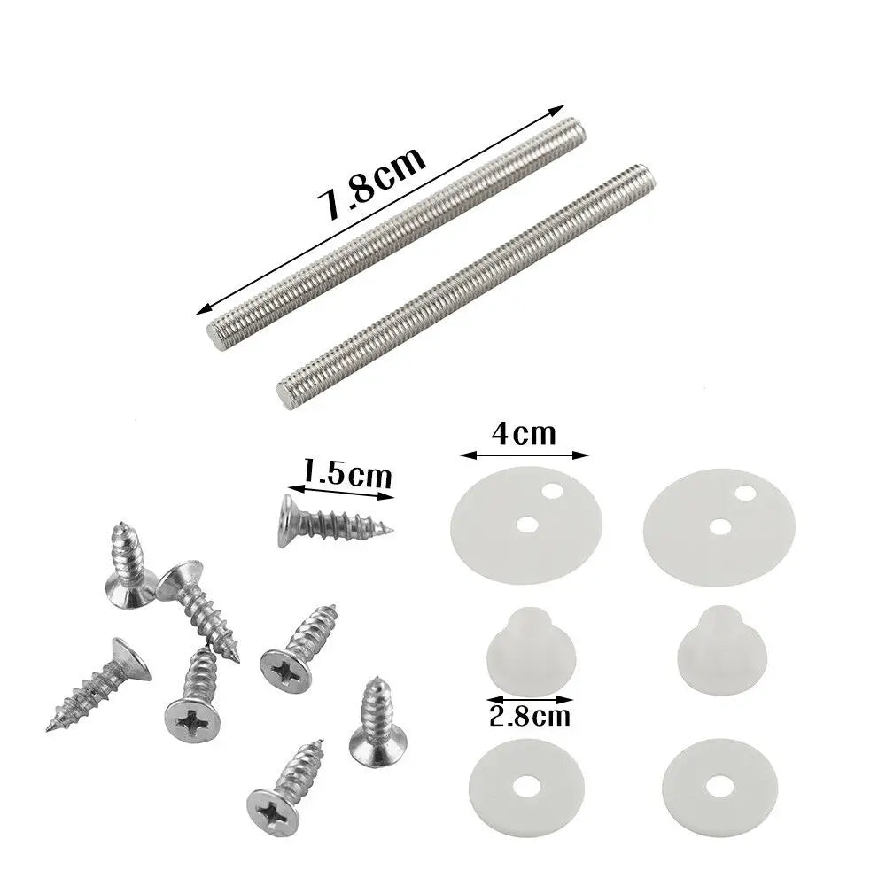 Universal Toilet Seat Hinges | Zinc Alloy Chrome Replacement Set