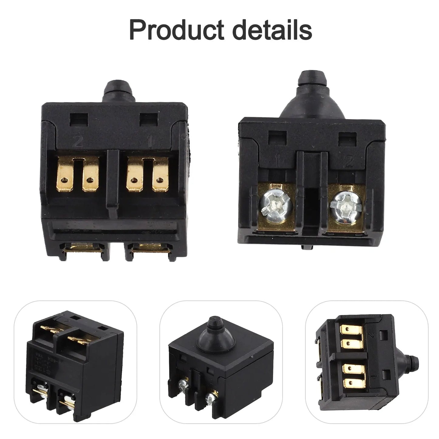 2-Pack Angle Grinder Push Button Switch – 100mm Replacement