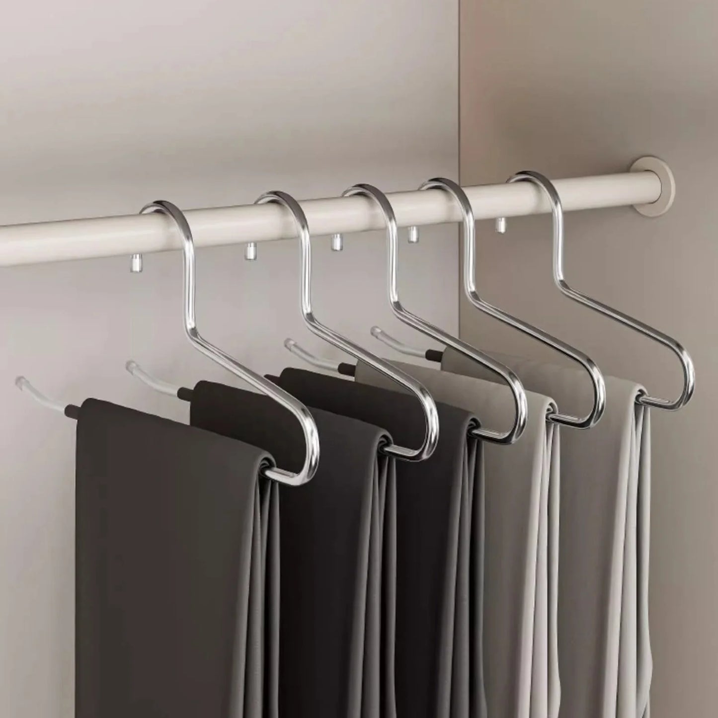 5pcs Non Slip Pants Hangers Space-Saving Necktie & Shawl Organizer for Tank Tops Dress Ties Belts Peaceful Pleasures Health and Wellness