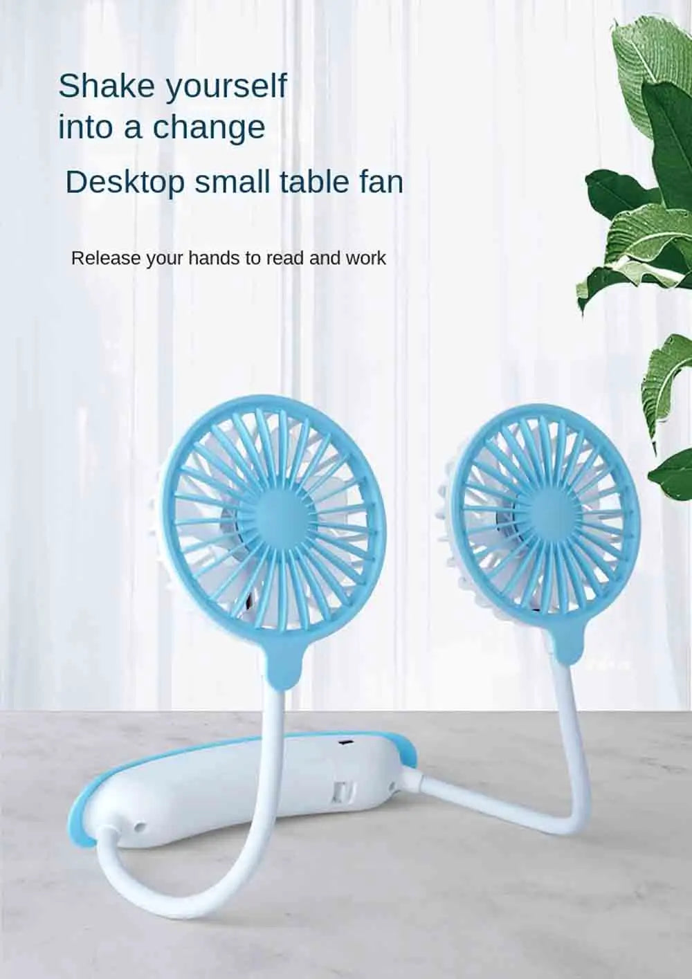 Summer Lazy sports charging neck hanging fan Mini Neck Hanging Fan Hands USB Neckband Fan for Sports Home Office Travel outdoor Peaceful Pleasures Health and Wellness