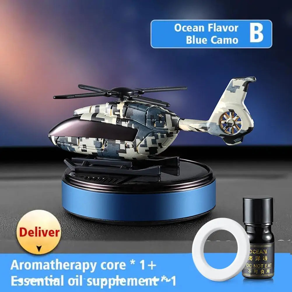 Car Solar Air Freshener Airplane Solar Helicopter Interior Accessories Trim Propeller Rotary Perfume Diffuser Deodorant Peaceful Pleasures Health and Wellness B