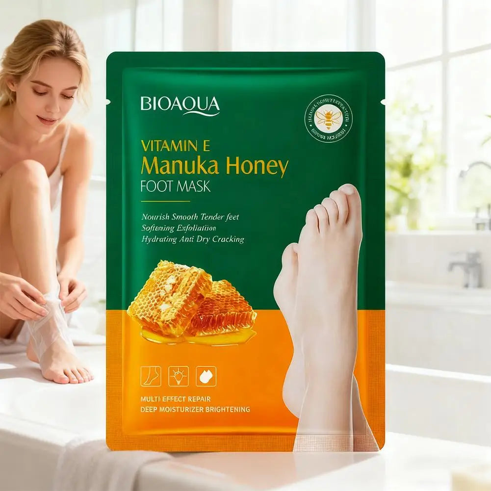 Vitamin E & Manuka Honey Foot Mask | Moisturizing & Exfoliating