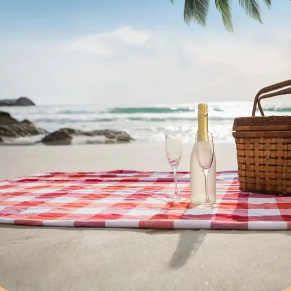 Camping Mat Outdoor Foldable Picnic Mat Waterproof Moisture-proof Classic Plaid Hike Mat with Nails Disposable Camping Table Mat Peaceful Pleasures Health and Wellness