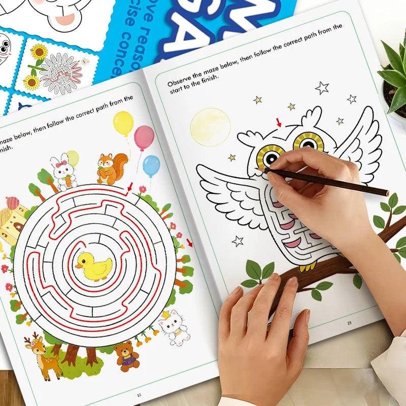 32 Pages Kids Maze Game Book Improve Reasoning Ability Concentration