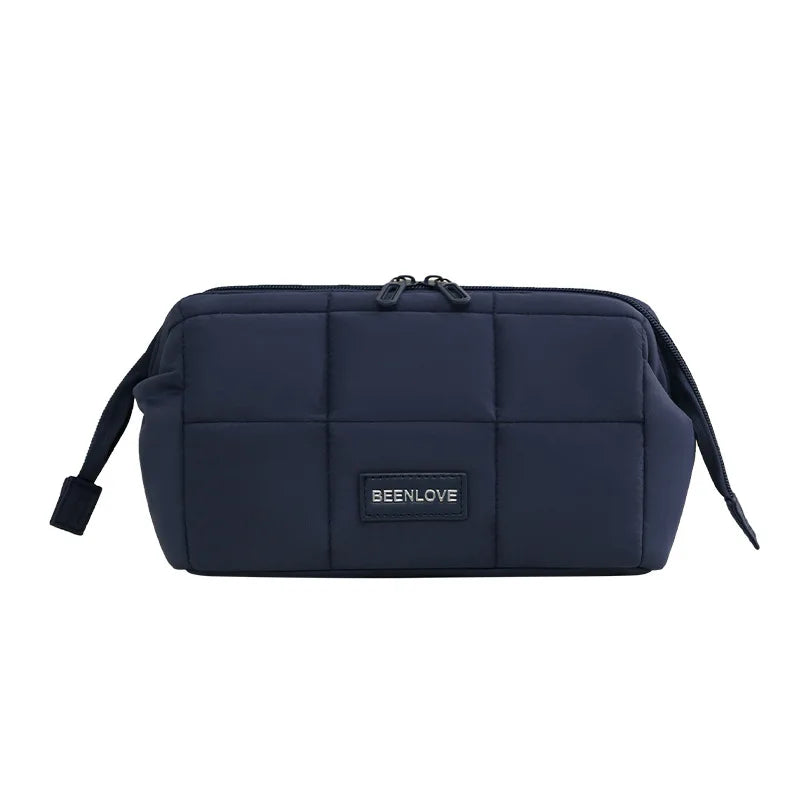 2026 New Large Capacity Portable Makeup Bag Travel Cosmetic Storage Pouch Lipstick Organizer Wash Bag Peaceful Pleasures Health and Wellness cyan