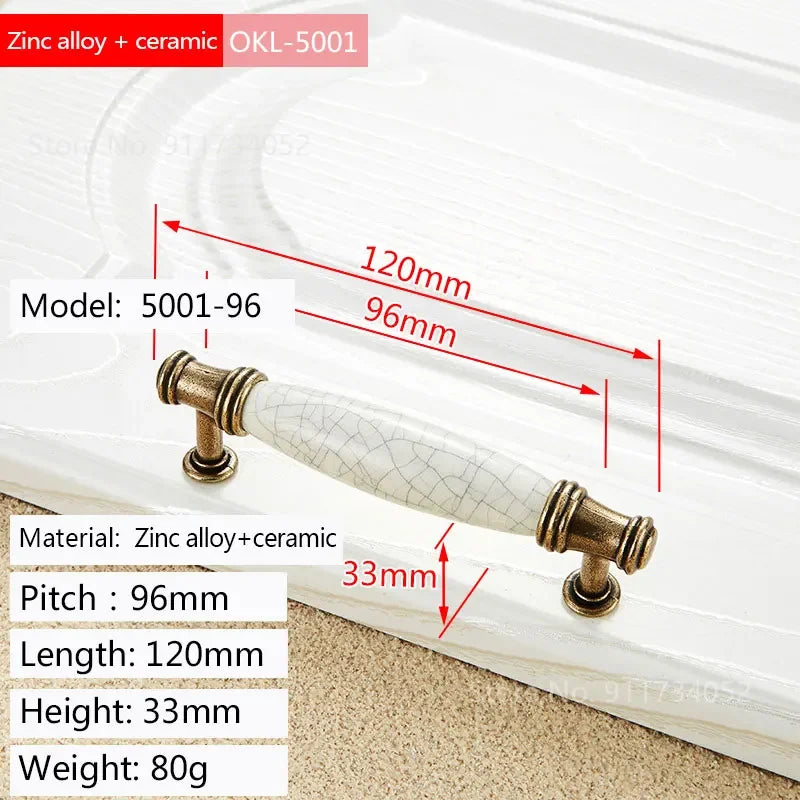 Retro European Bronze Cabinet Drawer Handles & Knobs | Zinc Alloy