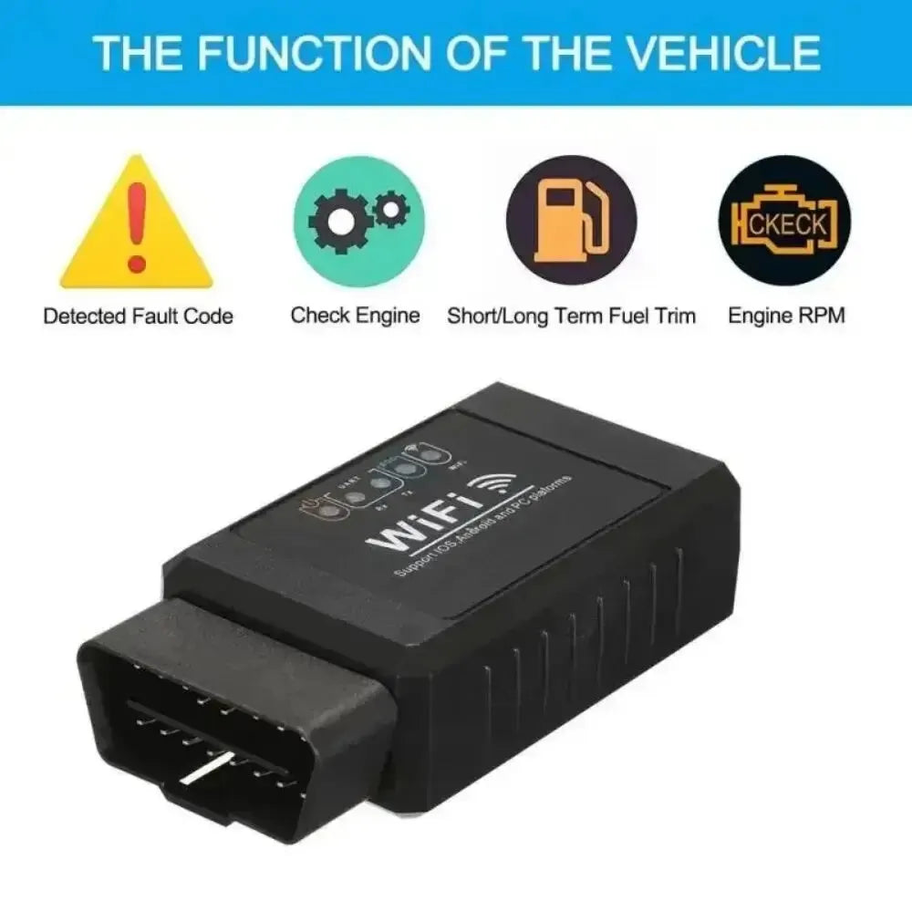 OBD2 WIFI ELM327 V 1.5 Scanner for iPhone IOS /Android Auto OBDII OBD 2 ODB II ELM 327 V1.5 WI-FI Code Reader Diagnostic Tool Peaceful Pleasures Health and Wellness